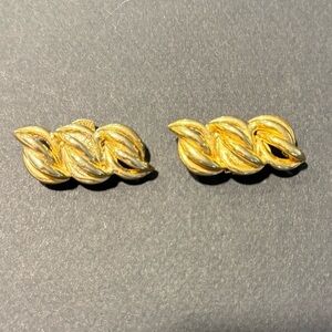 Vintage Bluette Gold Tone Shoe Clips